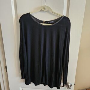 Zara Black Tunic Top with back zipper large